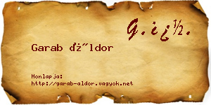 Garab Áldor névjegykártya